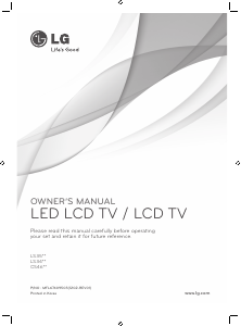 Mode d’emploi LG 32LS3450 Téléviseur LED