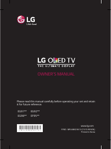 Manual LG 65EG960V OLED Television