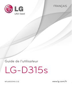 Mode d’emploi LG D315s Téléphone portable