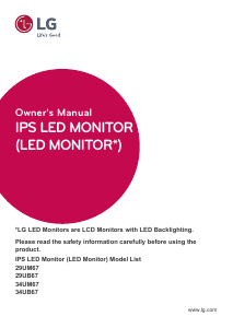 Handleiding LG 29UB67-B LED monitor
