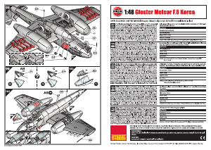 Manual Airfix set A09184 Model Kits Gloster Meteor F.8 Korea