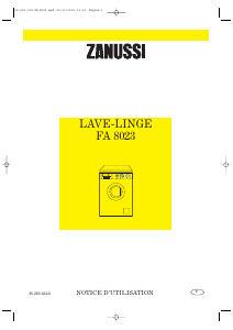 Mode d’emploi Zanussi FA 8023 Lave-linge