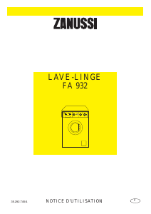 Mode d’emploi Zanussi FA 932 Lave-linge