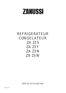 Mode d’emploi Zanussi ZA23N Réfrigérateur combiné