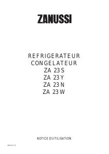 Mode d’emploi Zanussi ZA23S Réfrigérateur combiné