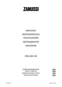 Manual Zanussi ZRA625CW Refrigerator
