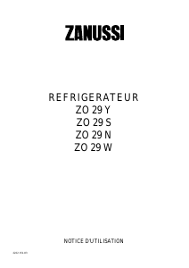 Mode d’emploi Zanussi ZO29N Réfrigérateur