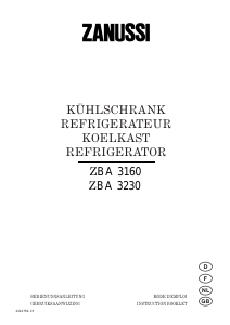 Handleiding Zanussi ZBA3230 Koelkast