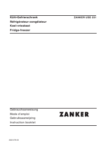 Mode d’emploi Zanker USD251 Réfrigérateur combiné