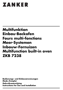 Mode d’emploi Zanker ZKB7238W Four