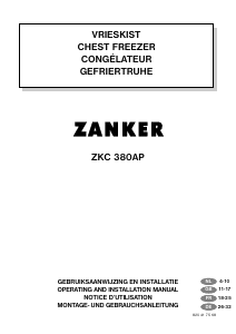 Mode d’emploi Zanker ZKC380AP Congélateur