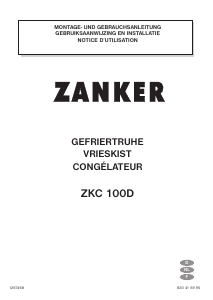 Mode d’emploi Zanker ZKC100D Congélateur