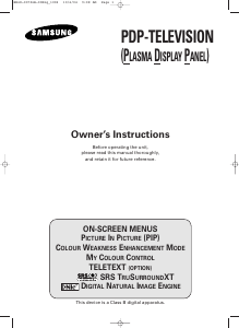 Manual Samsung PS-37S4A1 Plasma Television