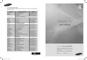 Bruksanvisning Samsung PS42A416C1C Plasma TV