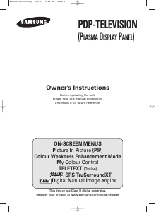 Manual Samsung PS-42P5H Plasma Television