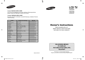 Manual Samsung LE37S73BD LCD Television