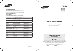 Manual Samsung LE37R86BC LCD Television