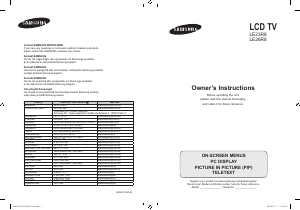 Manual Samsung LE26R89BD LCD Television