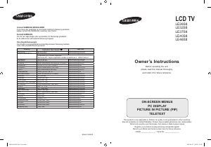 Manual Samsung LE26S86BC LCD Television