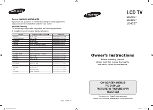 Manual Samsung LE40S73BD LCD Television