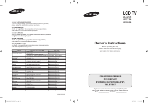 Manual Samsung LE32S60BD LCD Television