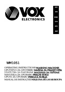 Manual Vox WM1051 Washing Machine