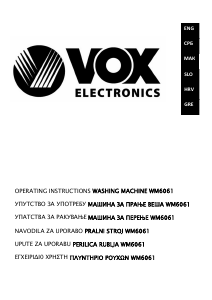 Εγχειρίδιο Vox WM6061 Πλυντήριο