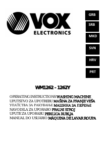 Manual Vox WM1262Y Washing Machine