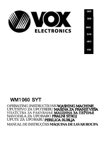 Прирачник Vox WM1060SYT Машина за перење алишта