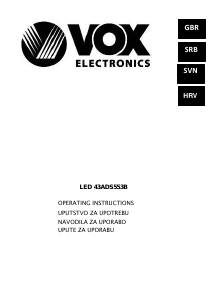 Handleiding Vox 43ADS553B LED televisie