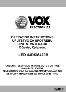 Εγχειρίδιο Vox 43DSM470B Τηλεόραση LED