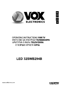 Handleiding Vox 32SWB294B LED televisie