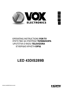 Manual Vox 43DIS289B LED Television