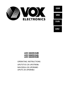 Handleiding Vox 32ADS314B LED televisie