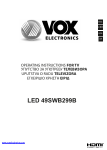 Handleiding Vox 49SWB299B LED televisie