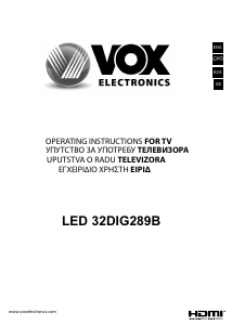 Manual Vox 32DIG289B LED Television