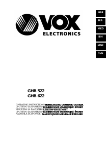 Handleiding Vox GHB522 Fornuis