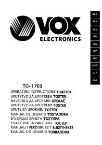 Manual Vox TO1703 Torradeira