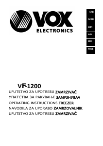 Priručnik Vox VF1200 Zamrzivač