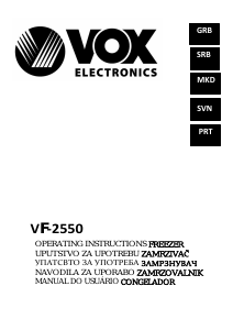 Priručnik Vox VF2550 Zamrzivač