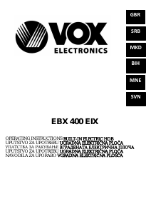 Priručnik Vox EBX400EIX Ploča za kuhanje