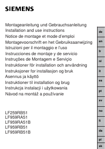 Käyttöohje Siemens LF259RB51 Liesituuletin