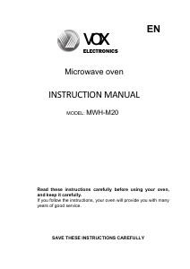 Manual Vox MWH-M20 Microwave