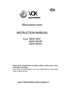 Manual Vox MWH-M22B Microwave