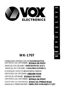 Manual de uso Vox WK1707 Hervidor