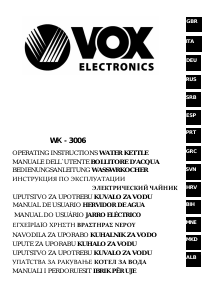 Manual de uso Vox WK3006 Hervidor