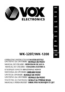 Manual de uso Vox WK1208 Hervidor