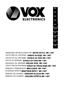 Manual Vox WK1407 Kettle