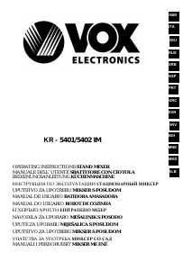 Manual Vox KR5401 Batedeira com taça