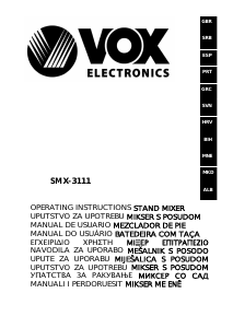 Priručnik Vox SMX3111 Samostojeći mikser